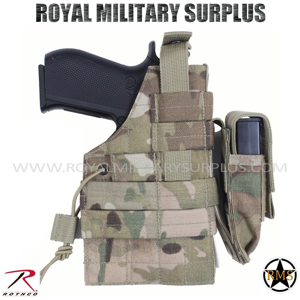 MFH Pistol Holster Right Handed MOLLE Fastening Loop Hook and Loop Closure